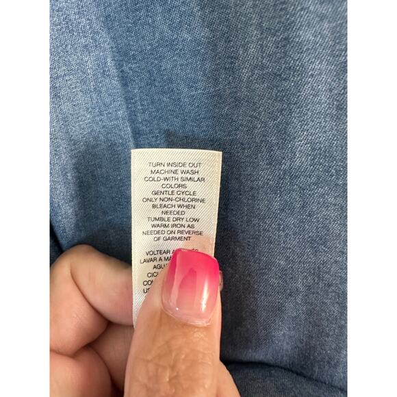 Chico's Blue Button Down Shirt - Picture 9 of 9